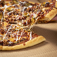 BBQ Brisket pizza cheese pull